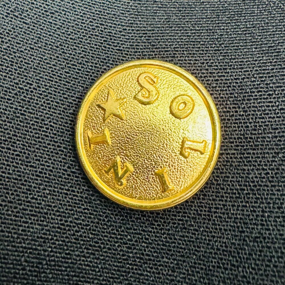 Solini New York Blazer Black Jacket Gold Embroidered Stars and Stripes 6 Vintage - Picture 14 of 14